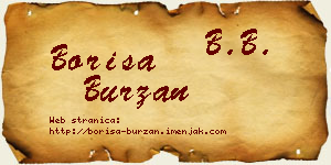 Boriša Burzan vizit kartica